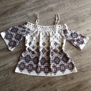 Mid Sleeve Off-Shoulder Top